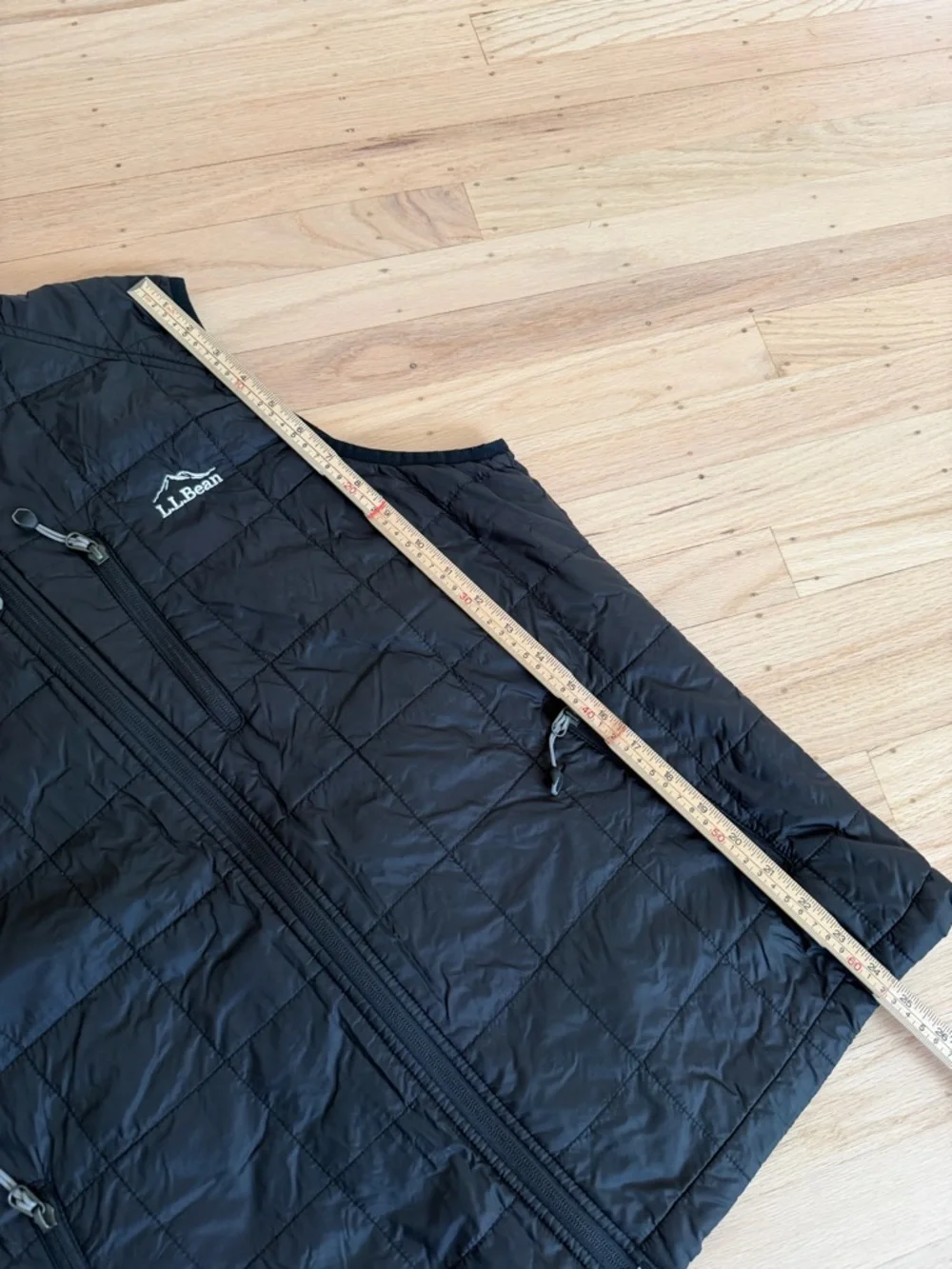 LL Bean Men’s Primaloft Packaway Vest Size Large L Black Quilted Lightweight